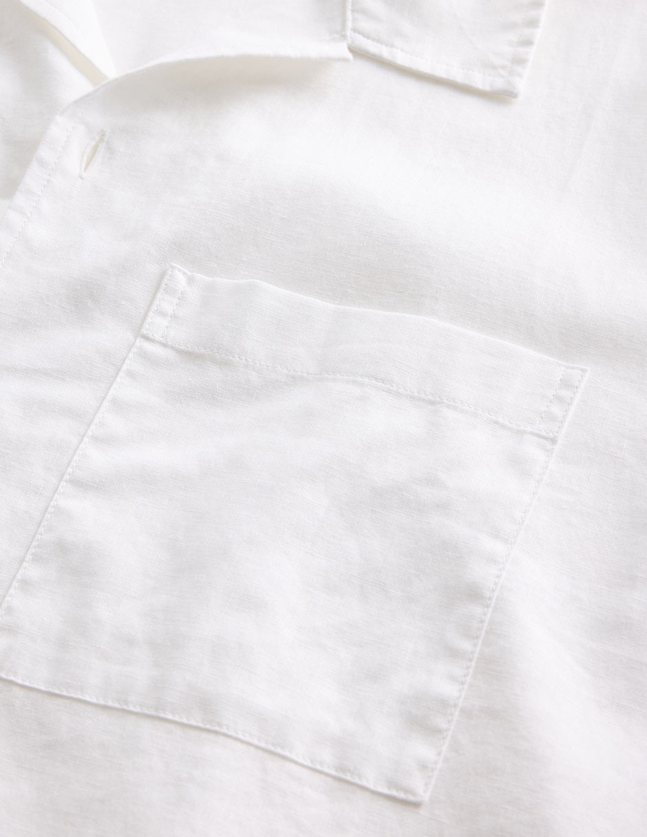 Camisa casual de lino manga corta para hombre 4