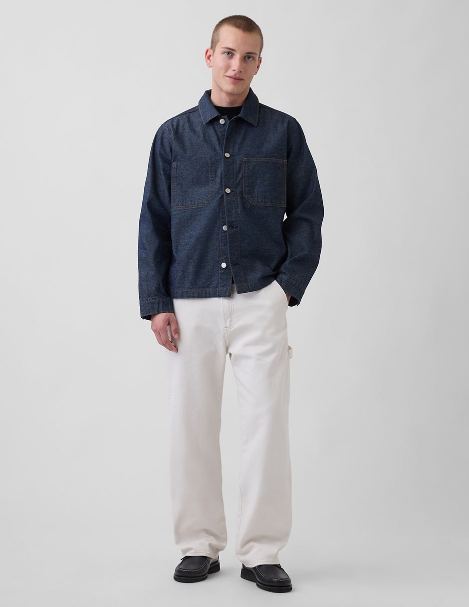 Chamarra denim con bolsillos para hombre 2