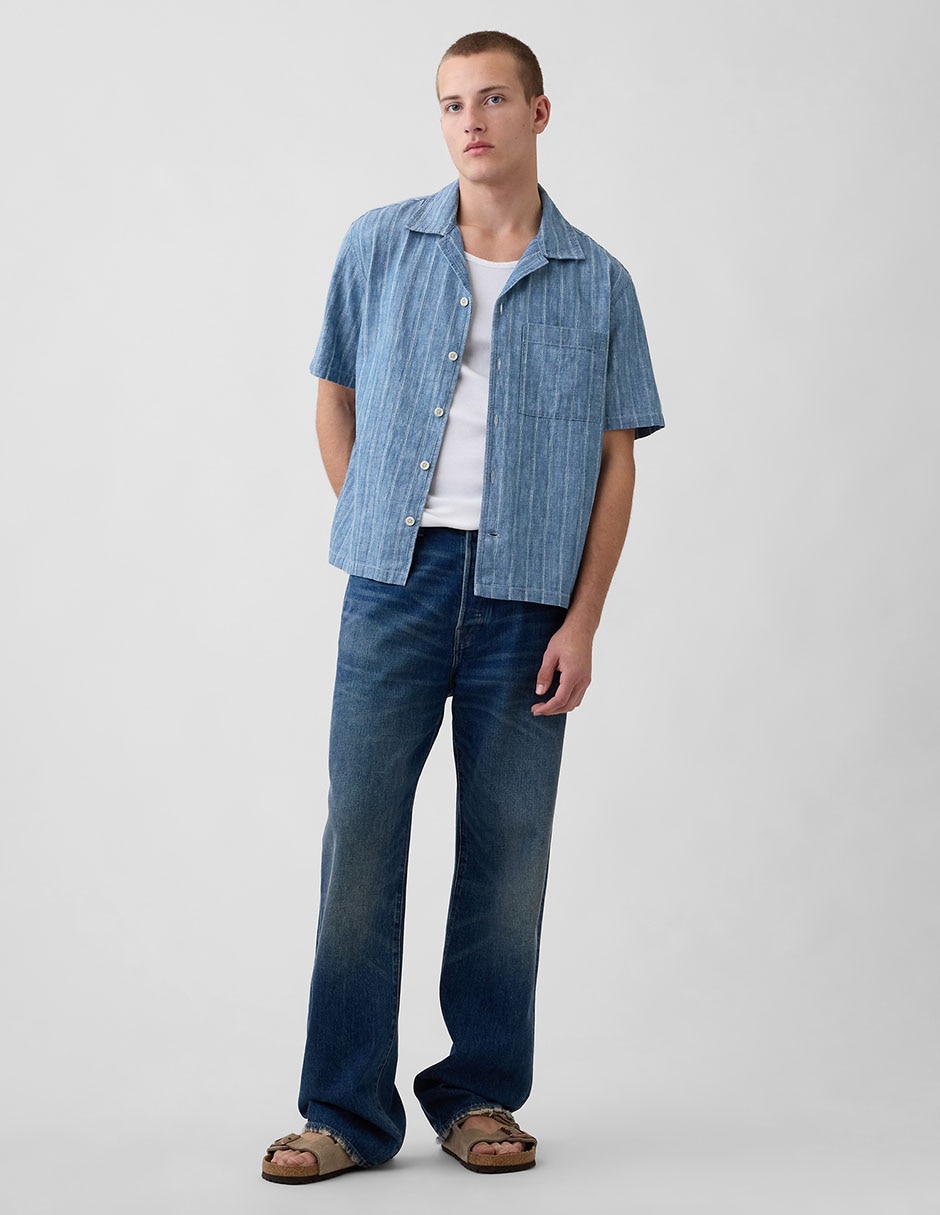Camisa casual de algodón manga corta para hombre 2