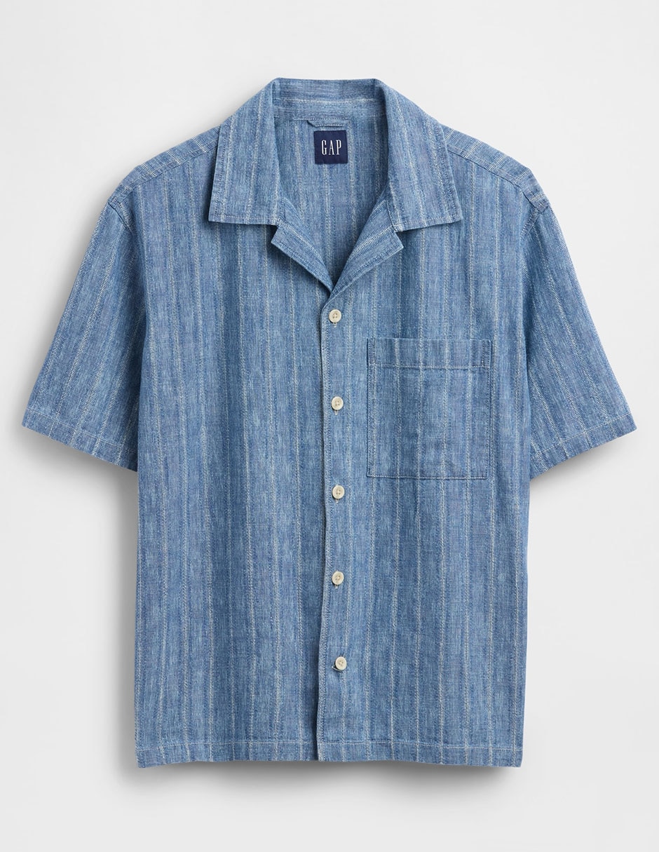 Camisa casual de algodón manga corta para hombre 5