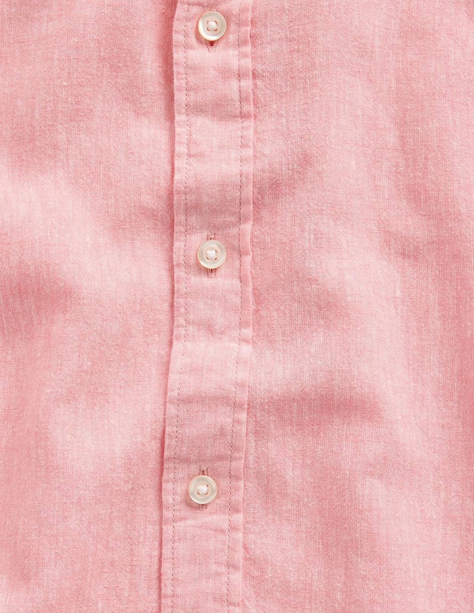Camisa casual de lino manga larga para hombre
