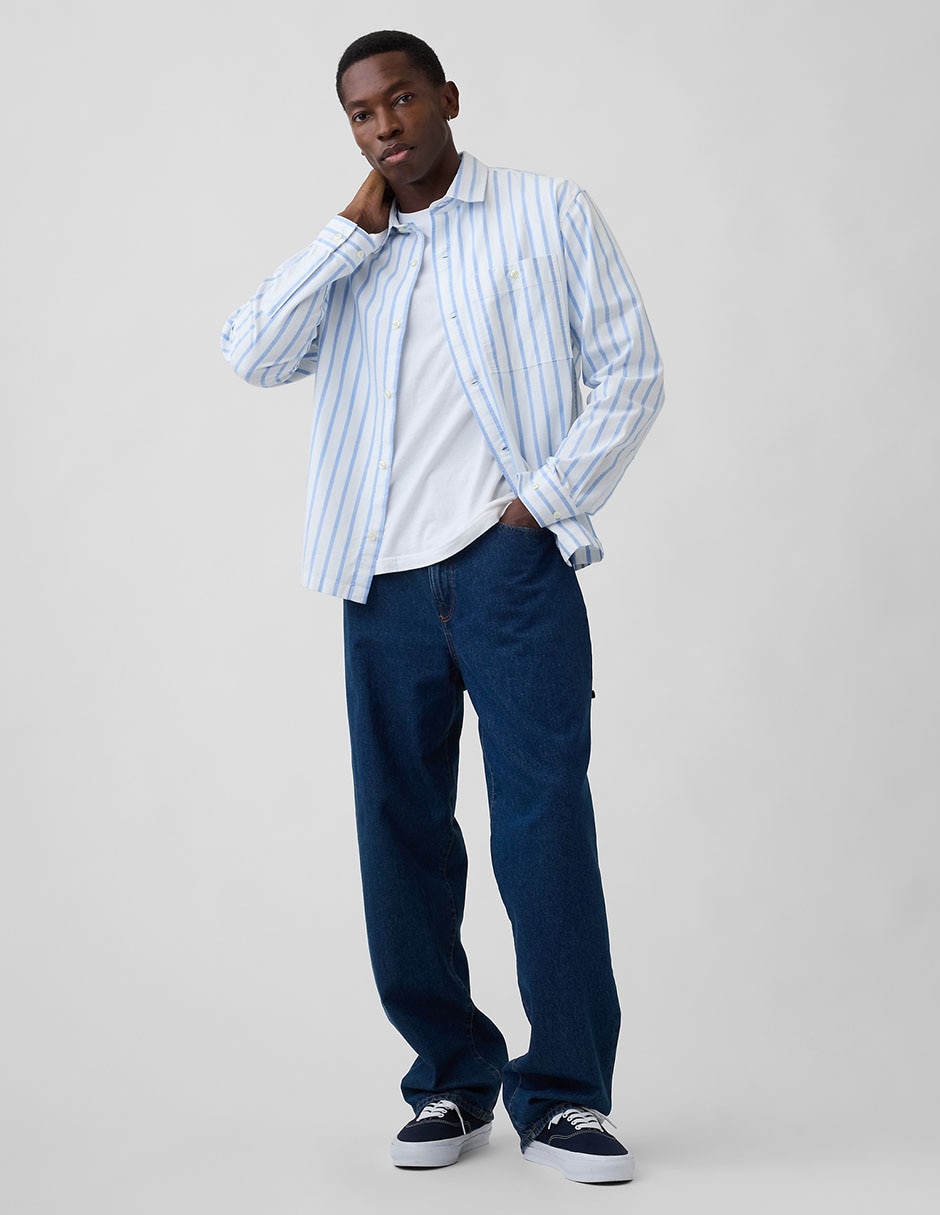 Camisa casual de algodón manga larga para hombre 3