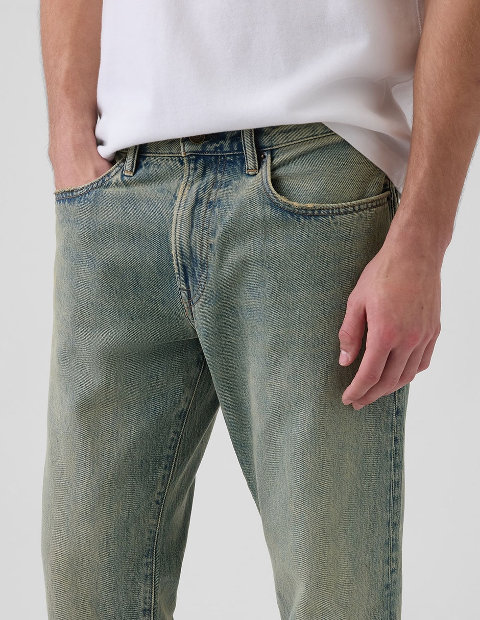 Jeans straight deslavado para hombre 5