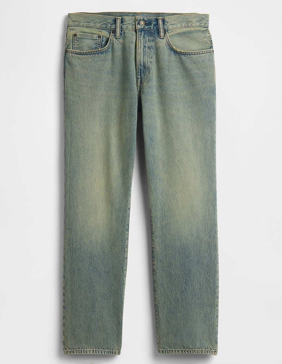 Jeans straight deslavado para hombre 6