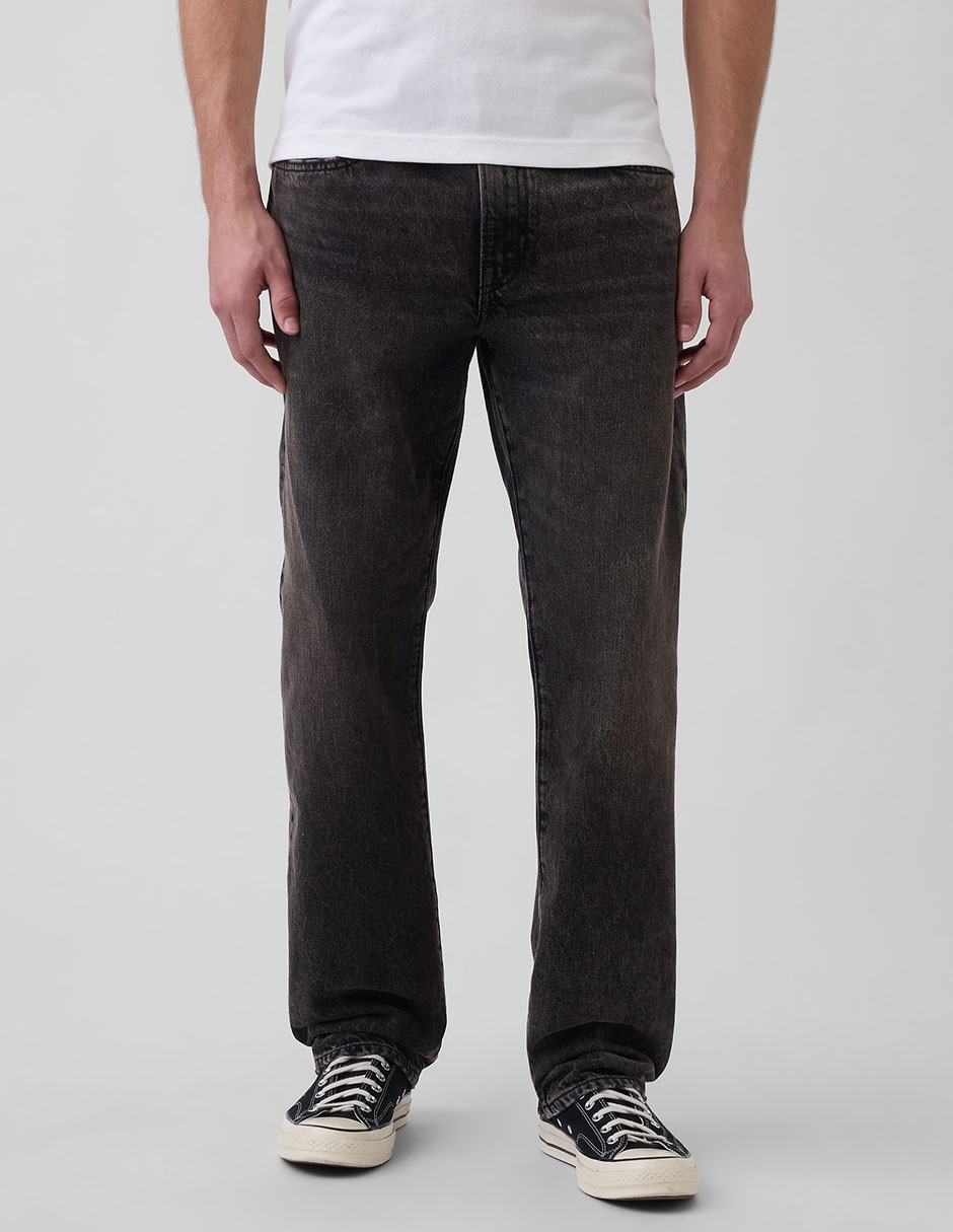 Jeans straight deslavado para hombre 2