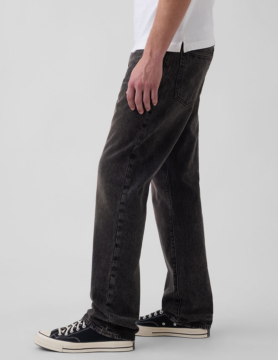 Jeans straight deslavado para hombre 3
