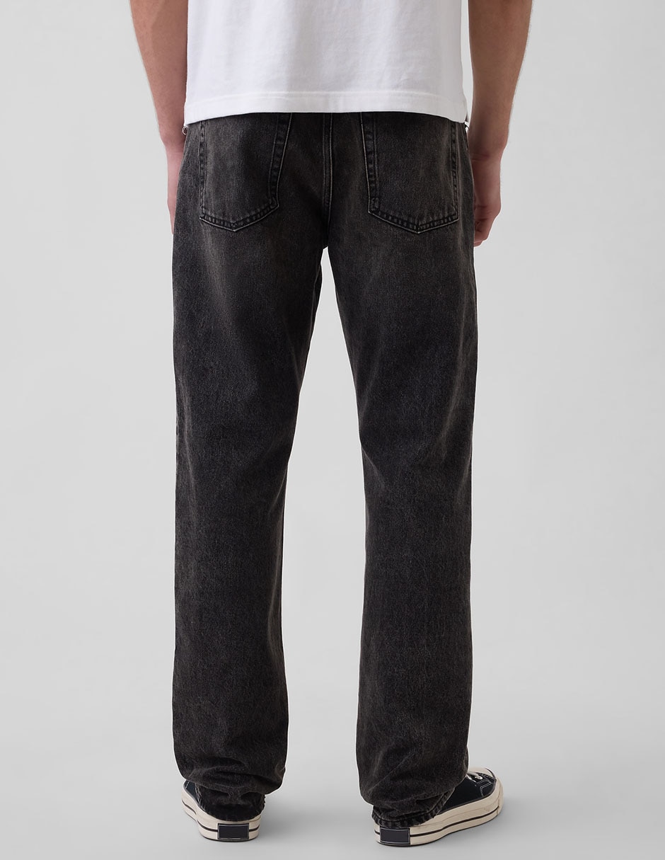 Jeans straight deslavado para hombre 4