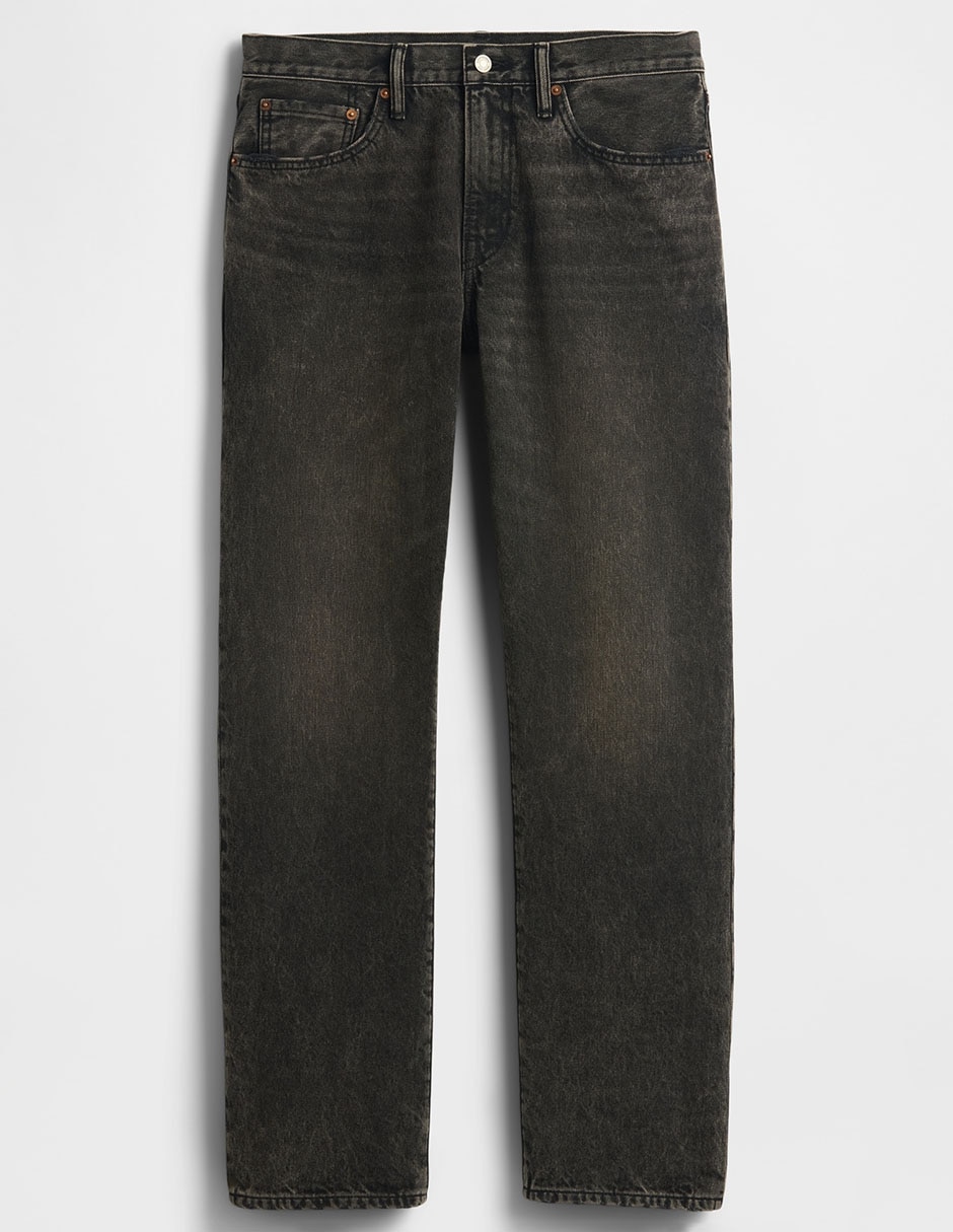 Jeans straight deslavado para hombre 6