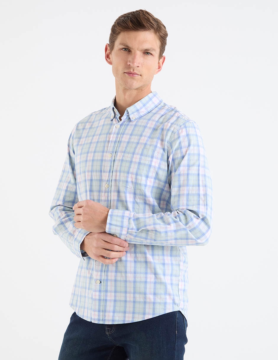 Camisa casual de algodón manga larga para hombre 2