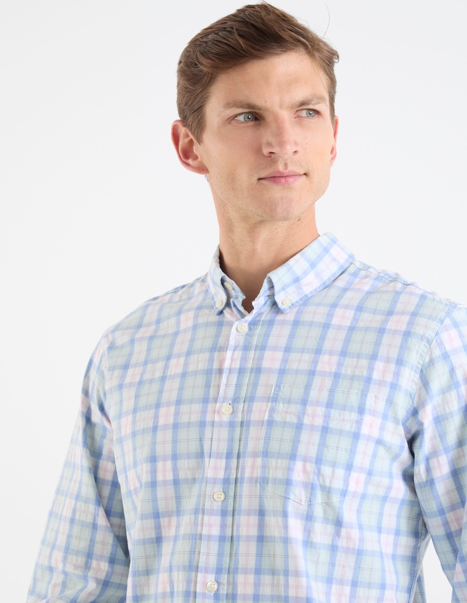 Camisa casual de algodón manga larga para hombre 4
