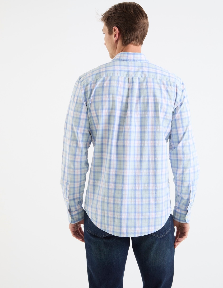 Camisa casual de algodón manga larga para hombre 6