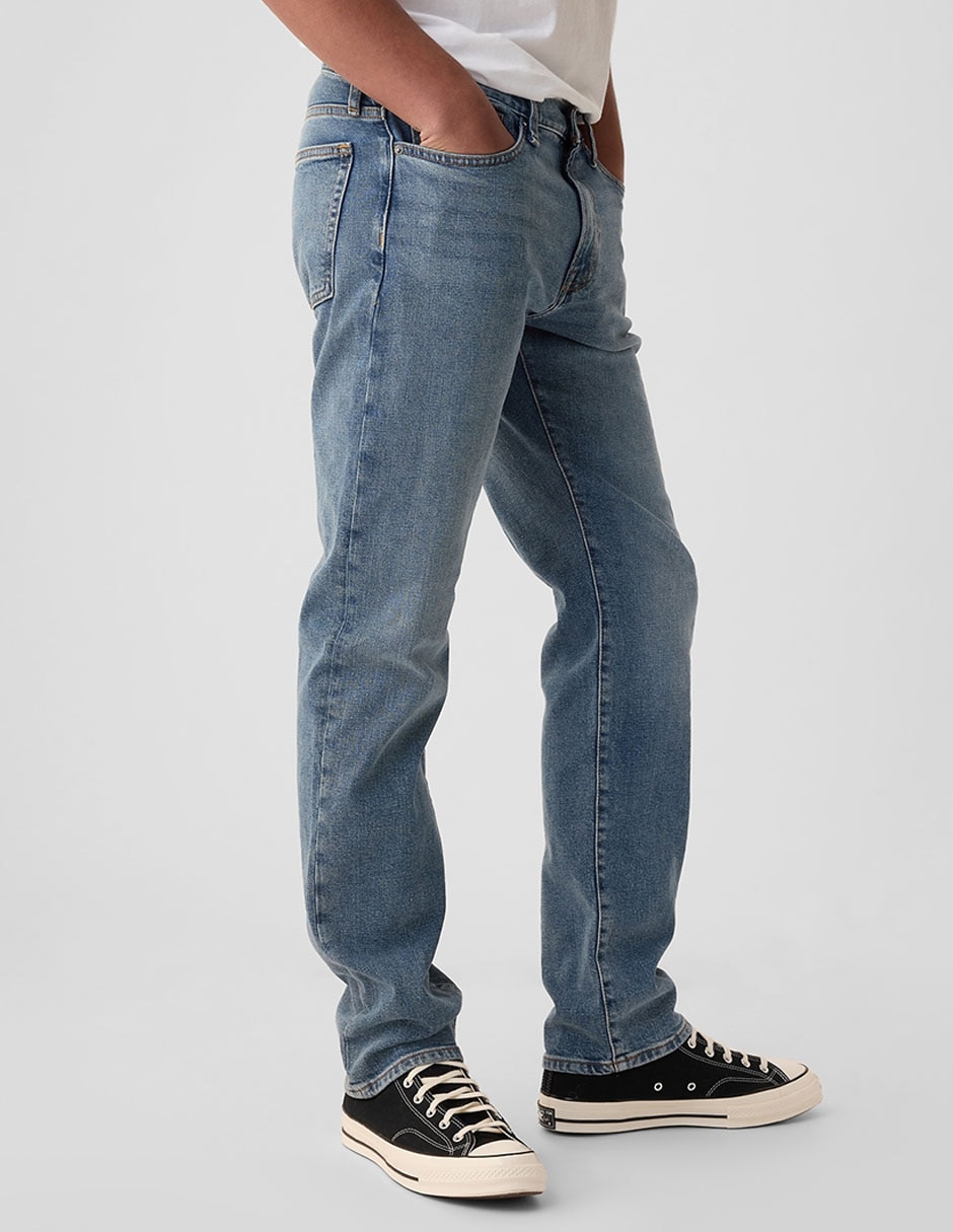 Jeans straight deslavado para hombre 3