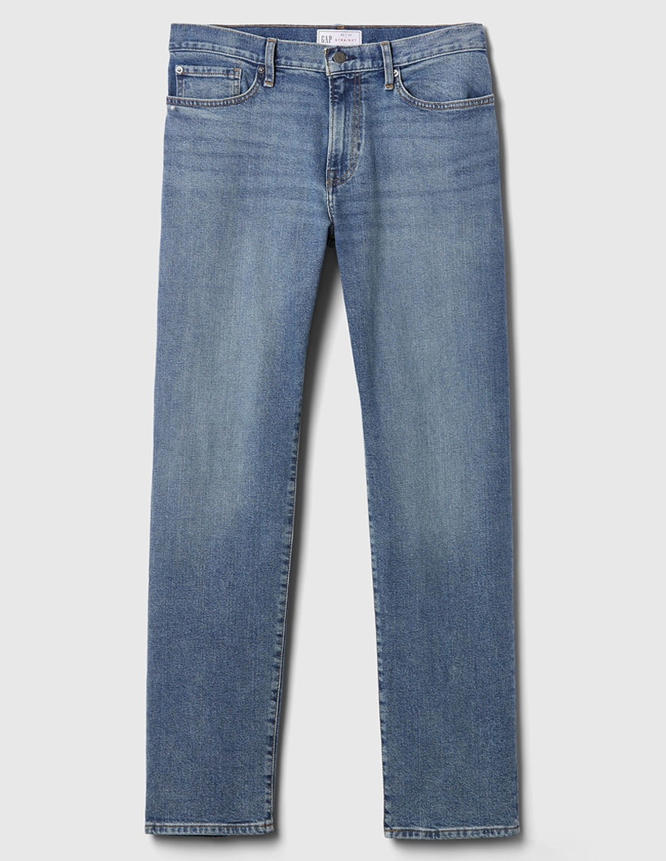 Jeans straight deslavado para hombre 4