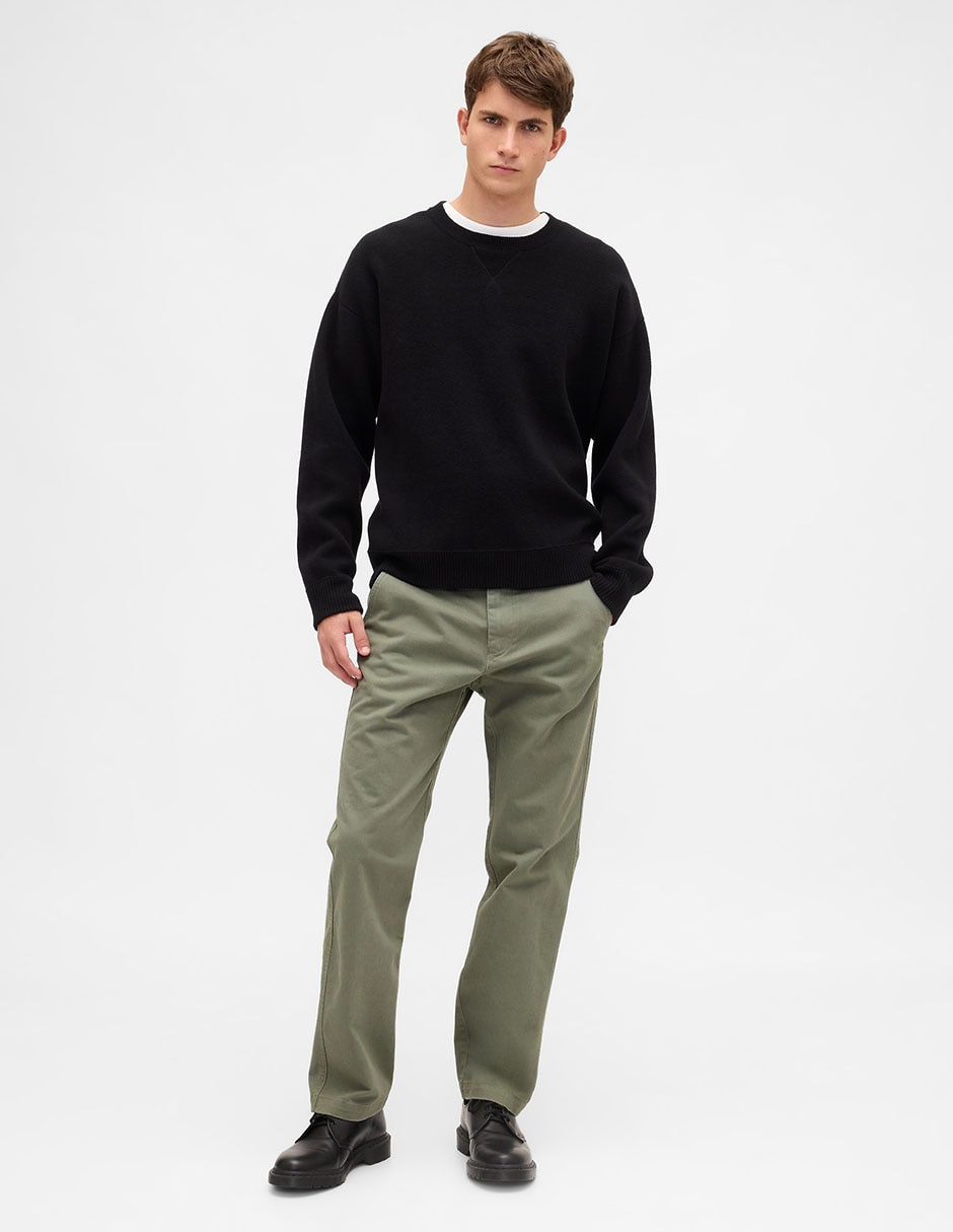 Pantalón casual straight de algodón para hombre