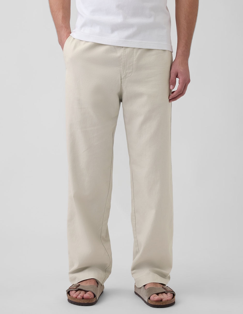 Pantalón straight de lino para hombre