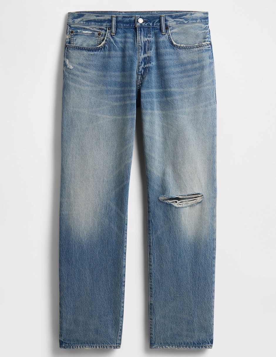 Jeans amplio deslavado para hombre 5