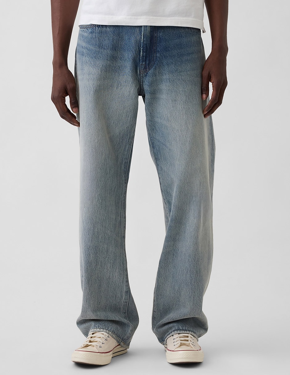 Jeans loose deslavado para hombre