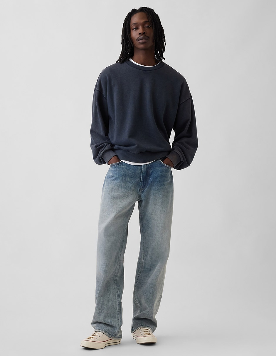 Jeans loose deslavado para hombre 2