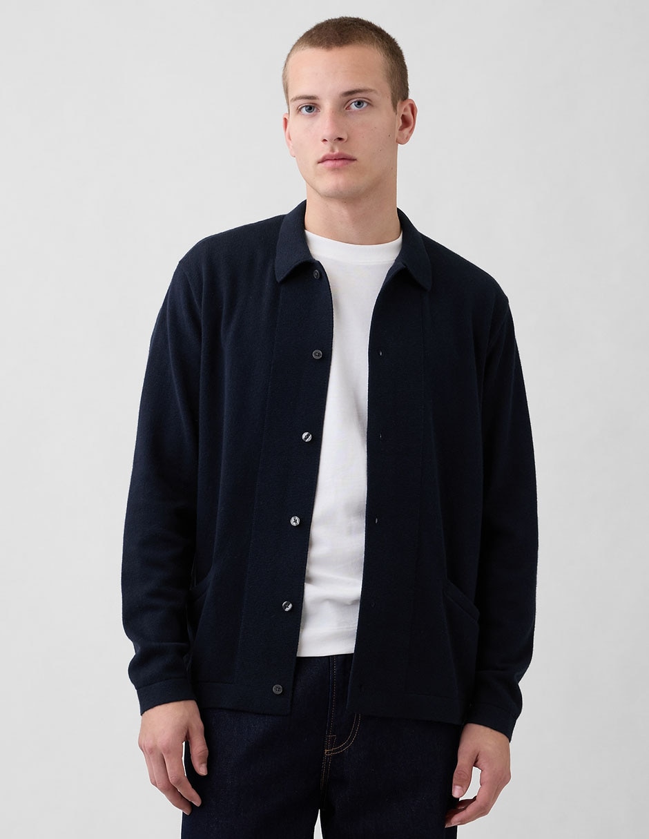 Suéter cuello camisero para hombre