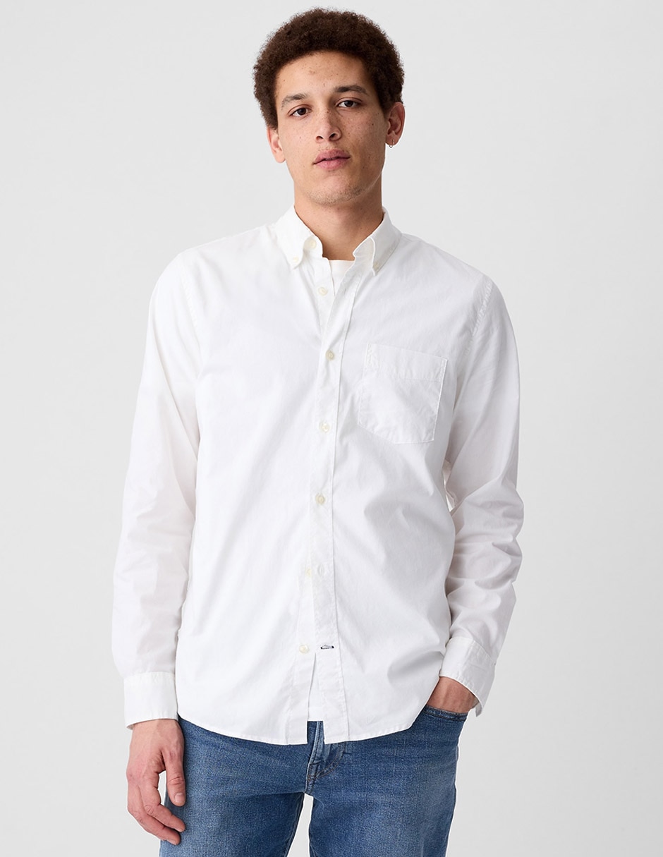 Camisa casual de algodón manga larga para hombre Camisa casual de algodón manga larga para hombre