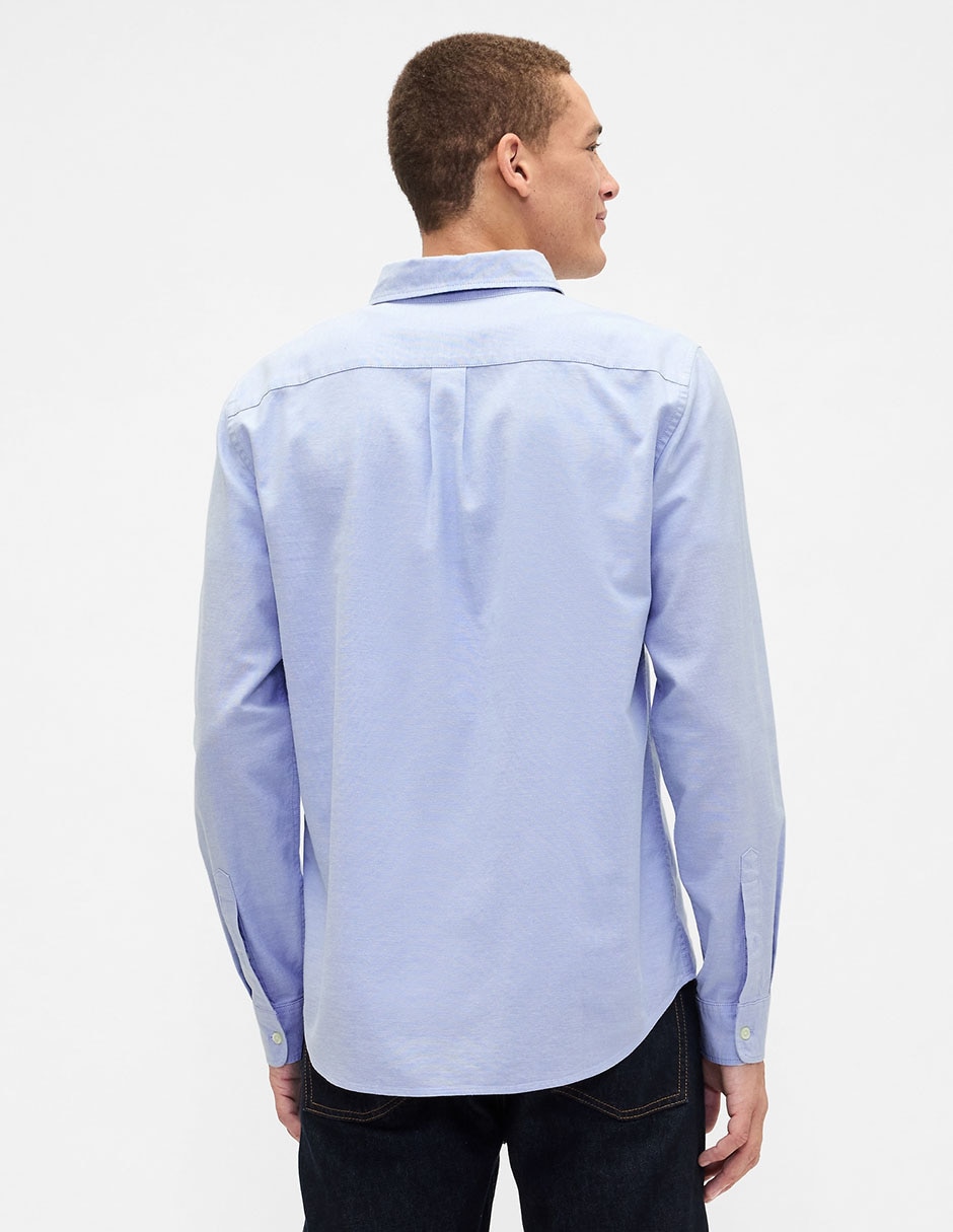Camisa casual de algodón manga larga para hombre
