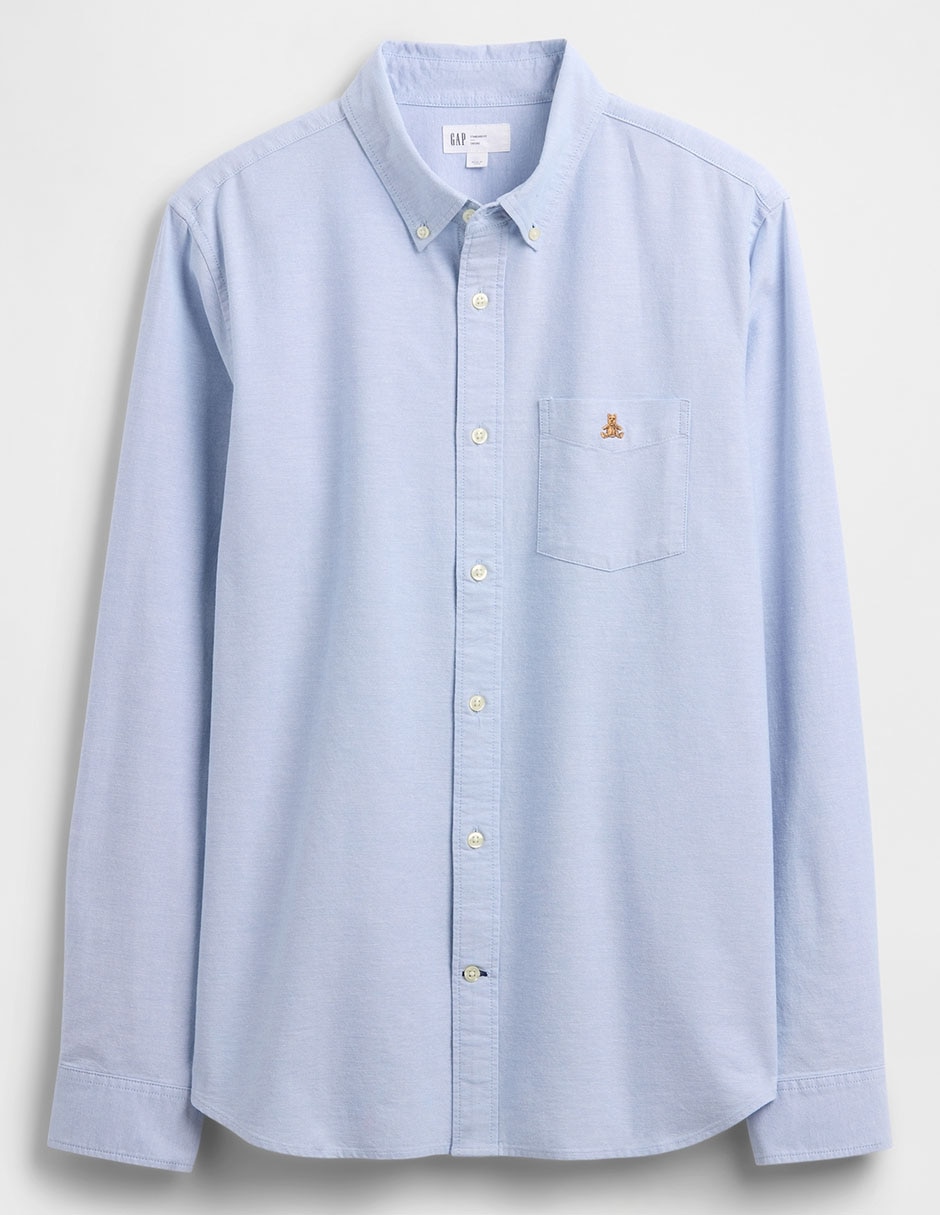 Camisa casual de algodón manga larga para hombre